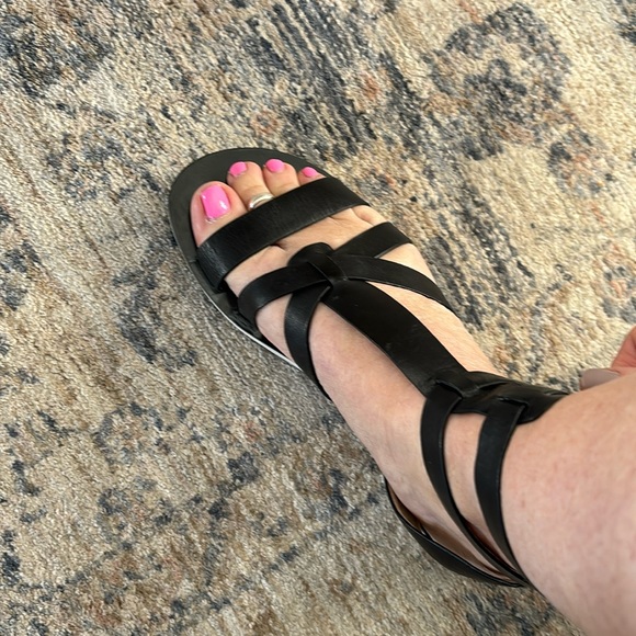 Michael Kors Judie black leather double buckle gladiator sandal - Picture 1 of 7